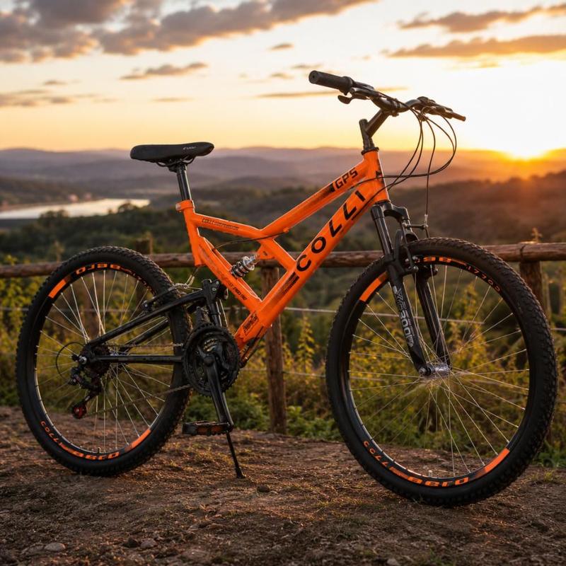 Bicicleta Colli GPS A26 Dupla Suspensão 21V Laranja Neon - Colli